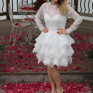 Sherri Hill white  lace size 8